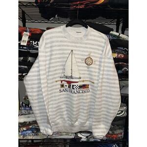 Vintage 90s San Francisco Sailing Striped Crewneck Size Xl